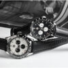 black-leather-and-rubber-watch-black-and-white-dial