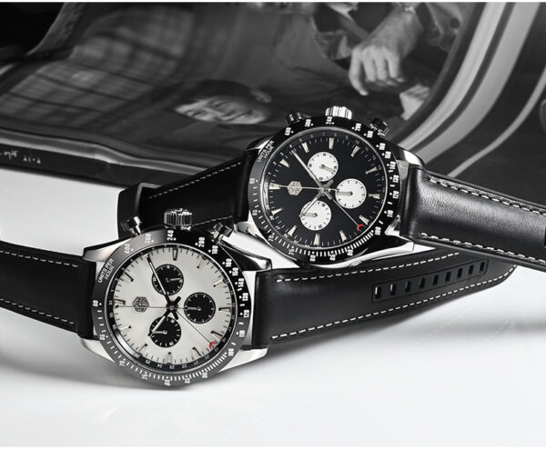 black-leather-and-rubber-watch-black-and-white-dial