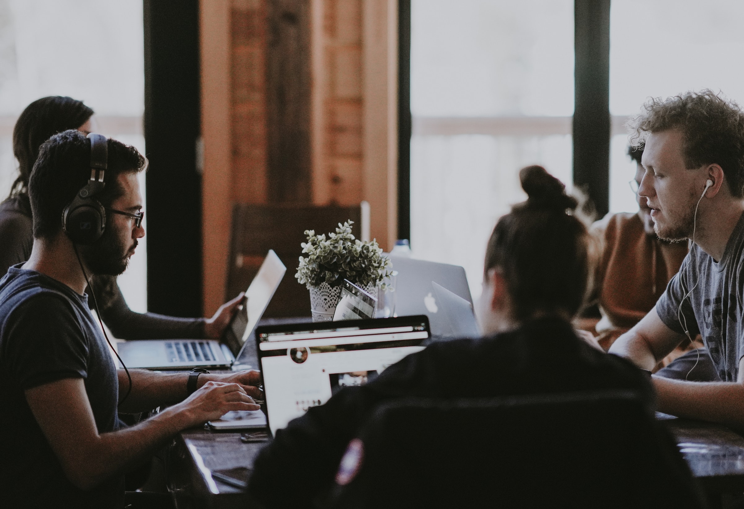 Picture of a team working together on a project